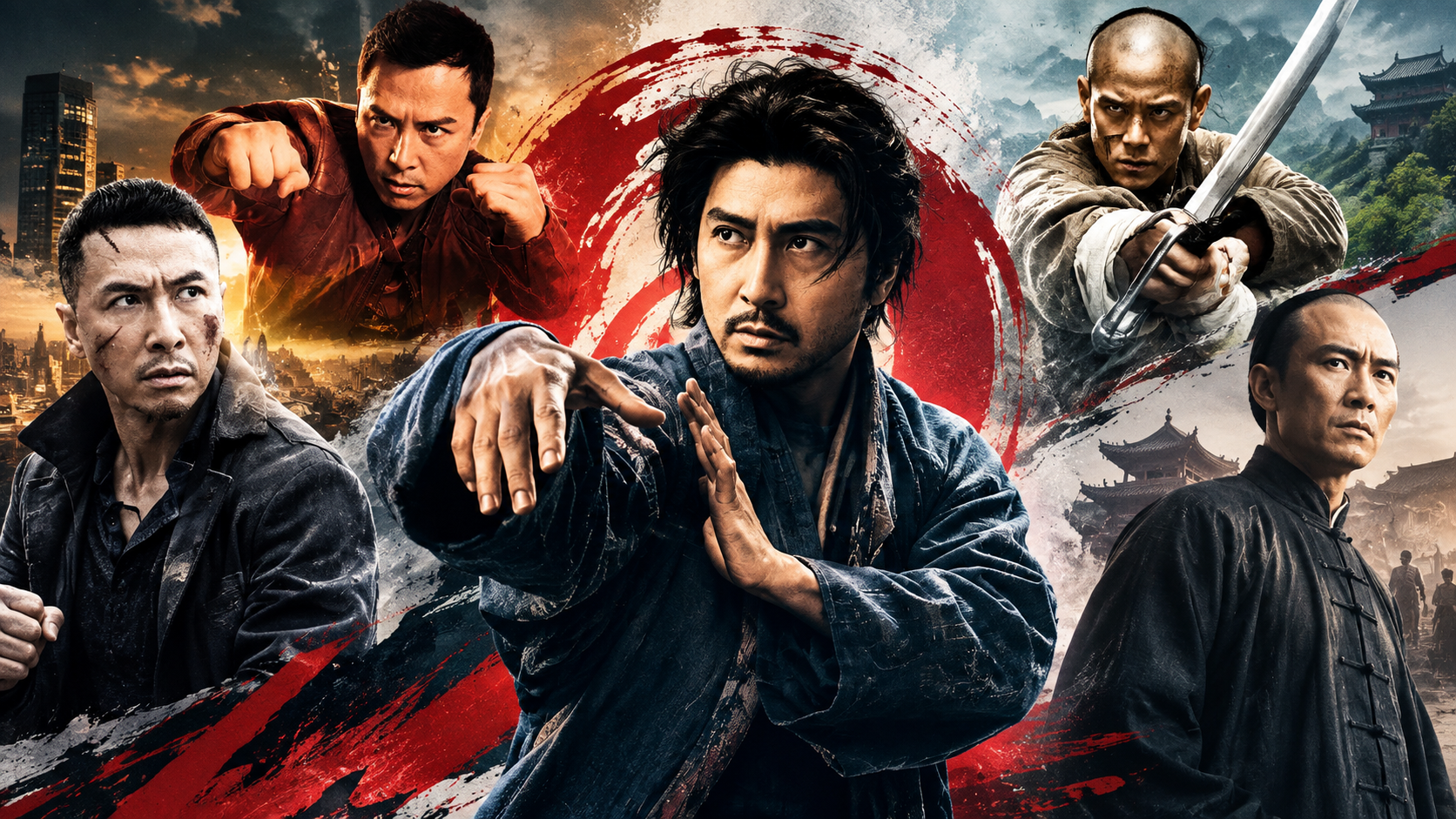 Five Chinese martial arts movies including Flash Point, Kung Fu Killer, Rise of the Legend, Sakra, and The Final Master