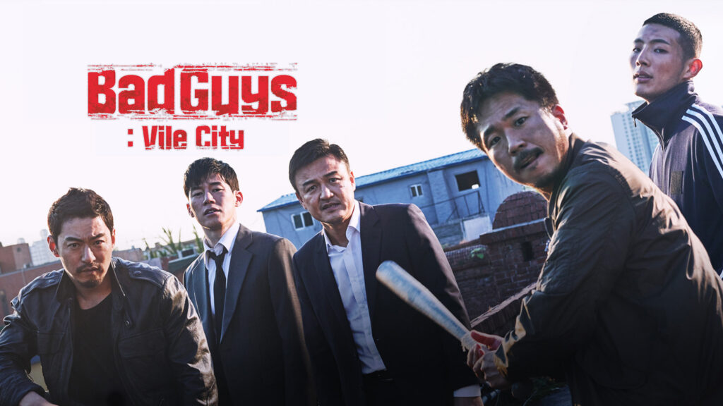 Park Joong-hoon and Joo Jin-mo in Bad Guys: Vile City, the Korean crime thriller about a prosecutor and his team targeting a powerful criminal network